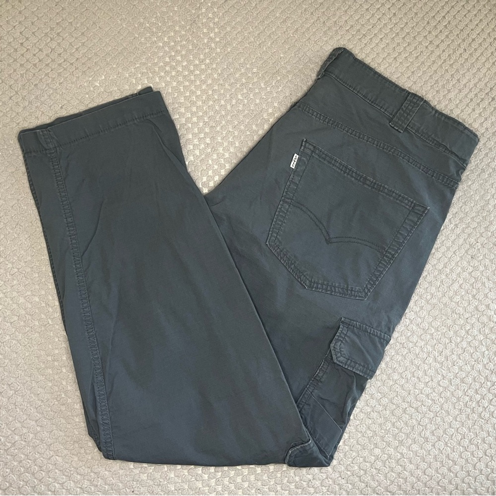 Levi's 502 Taper Slim Hybrid Blue Cotton Blend Ripstop 6-Pocket Stretch Cargos